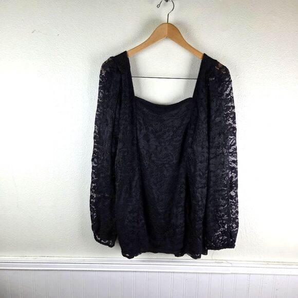 Women's Torrid Elegant Black Lace Long Sleeve Women's Top Sizd 3X/3XL - Picture 7 of 9